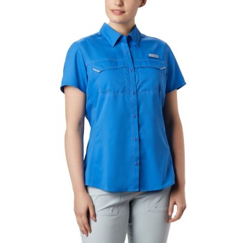 Columbia Overhemd Dames, PFG Lo Drag Short Sleeve Blauw, 23XTIMLGU